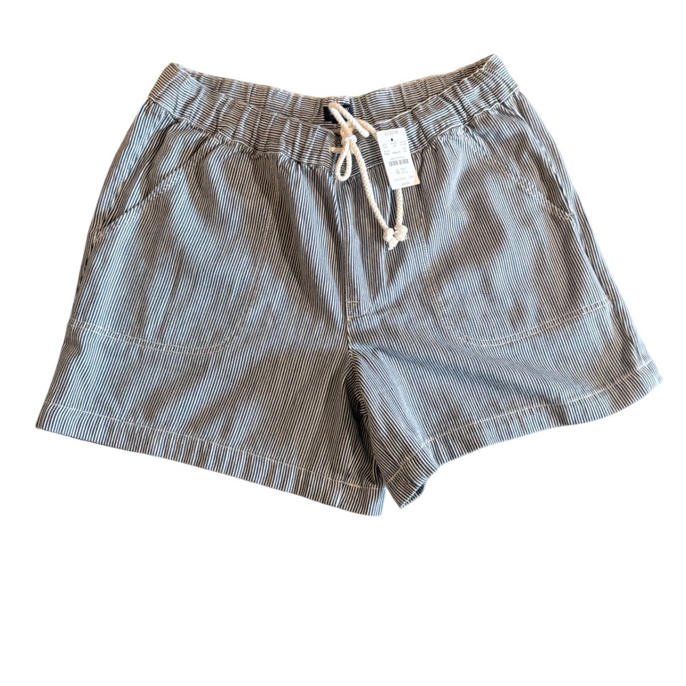 J.Crew Womens Hickory Stripe Pull On Shorts Blue White CJ123 Size 30‎ NWT